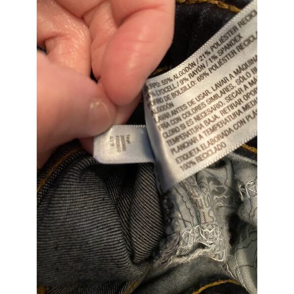 Girls Super Stretchy Bootcut Jeans Size 6X, Cat and Jack, Dark, Adjustable Waist - Picture 8 of 14